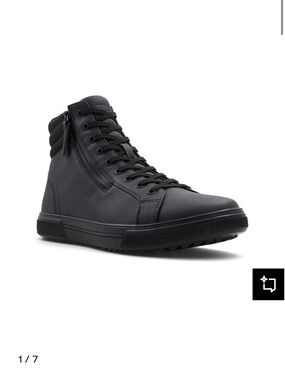 Aldo Men's Black High-Top Lace-Up Sneaker